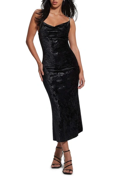 Guess Aida Chain Strap Maxi Dress In Jet Black A