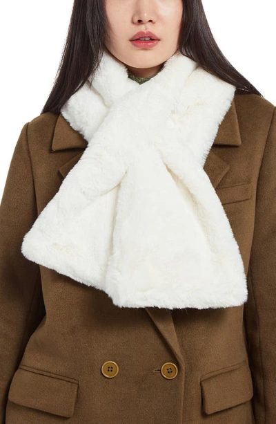 Apparis Bambi Faux Fur Scarf In Ivory