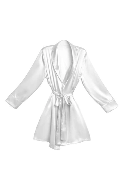 Blissy Mulberry Silk Dressing Gown In White