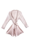 Blissy Mulberry Silk Robe In Pink