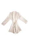 Blissy Mulberry Silk Robe In Champagne