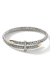 John Hardy Spear Pav Flex Cuff In Silver And Gold