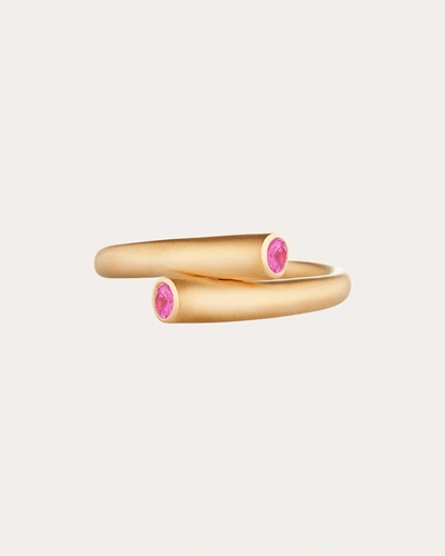 Carelle Women's Whirl Single Pink Sapphire Ring 18k Gold