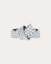 Carelle Women's Knot Pavé Diamond Ring In White