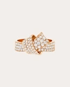 Carelle Women's Knot Pavé Diamond Ring In Pink