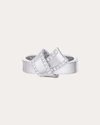 Carelle Women's Knot Diamond Trim Ring In White