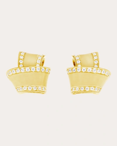 Carelle Women's Knot Diamond Trim Stud Earrings In Gold
