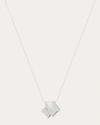 Carelle Women's Knot Diamond Trim Pendant In White
