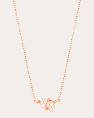 Carelle Women's Mini Knot Pavé Diamond Pendant In Pink