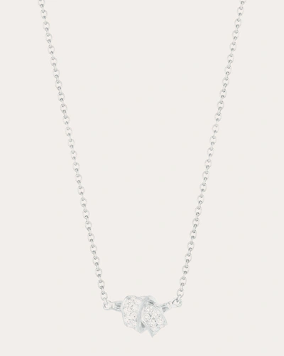 Carelle Women's Mini Knot Pavé Diamond Pendant In White