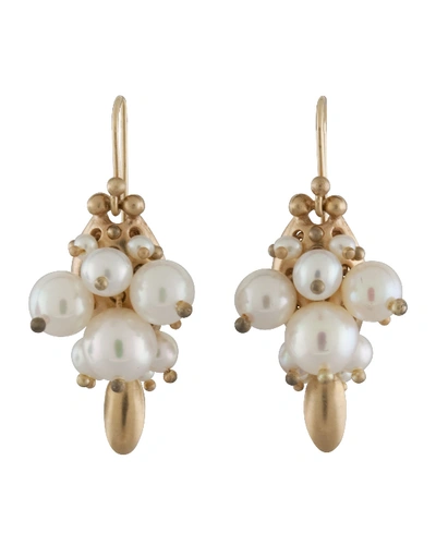 Ted Muehling White Pearl Bug Earrings