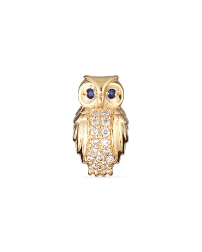 Sydney Evan Owl Diamond Single Stud Earring In Yellow Gold