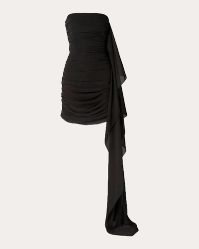 Semsem Women's Strapless Ruched Mini Dress In Black