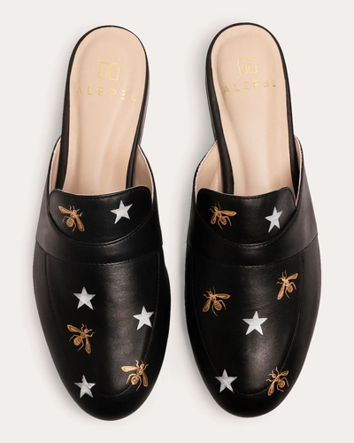 Alepel Women's Metallic Bees & Stars Mule In Black