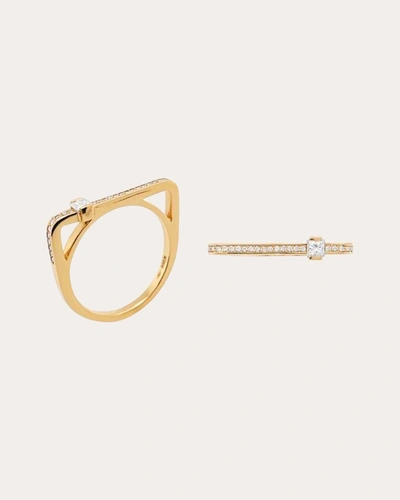 Colette Jewelry Women's Princess-cut Diamond Bar Ring In Gold
