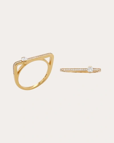 Colette Jewelry Women's Round-cut Diamond Bar Ring In Gold