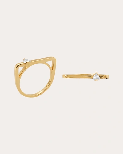 Colette Jewelry Women's Square Trilliant-cut Diamond Bar Ring In Gold