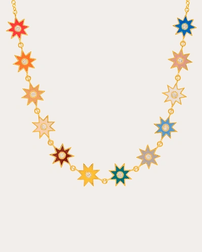 Colette Jewelry Women's Rainbow Starburst Diamond Station Necklace In Gold