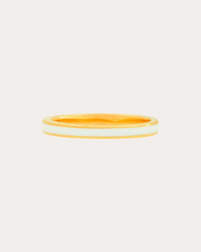 Colette Jewelry Women's 18k Gold White Enamel Band Ring