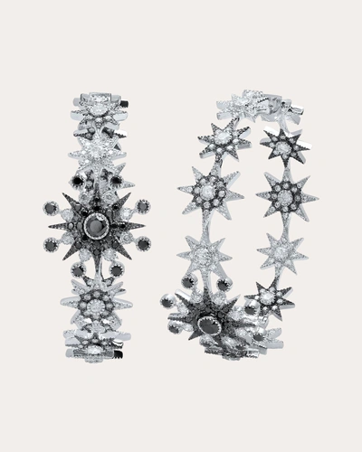 Colette Jewelry Women's Star Hoop Earrings In Silver