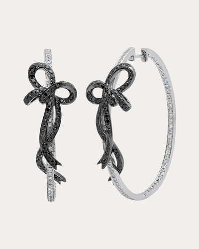 Colette Jewelry Women's Bow Hoop Earrings In Silver