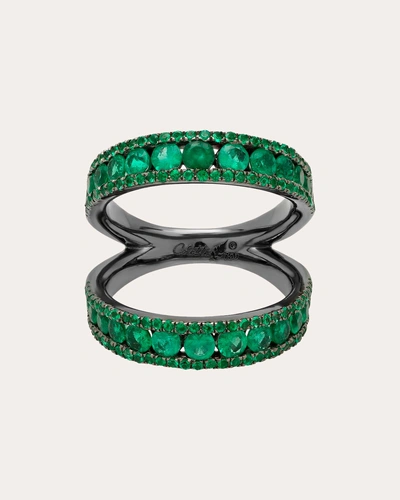 Colette Jewelry Women's Twined Double Ring In Green