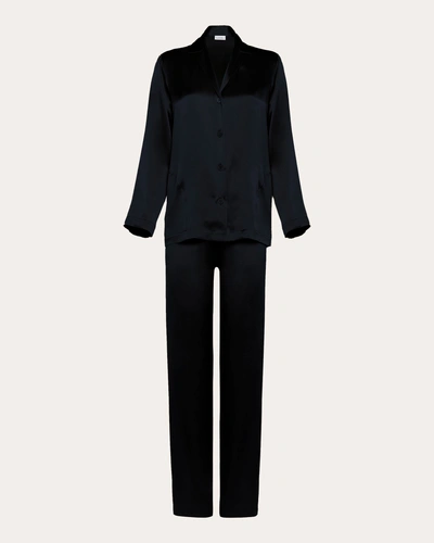 La Perla Women's Long Silk Pajama Set In Black