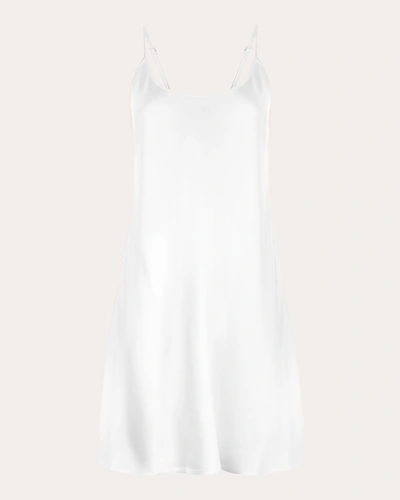 La Perla Women's Short Silk Slip Dress In White