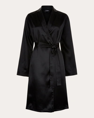 La Perla Women's Belted Silk-satin Robe In Black