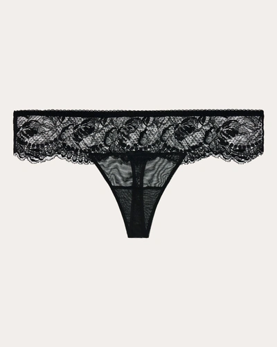 La Perla Women's Brigitta Leavers Lace Thong In Black