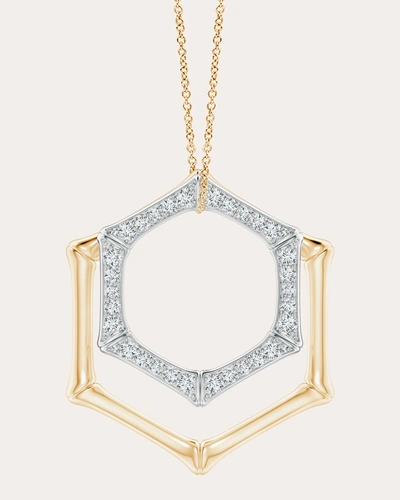 Natori Women's Bamboo 14k Gold Diamond Pendant Necklace