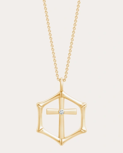 Natori Women's Cross Bamboo Pendant Necklace In Gold