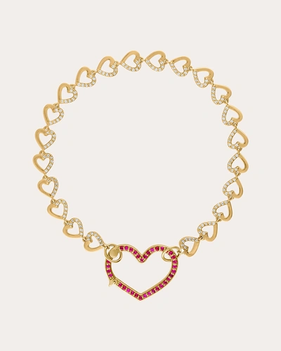 Eden Presley Women's Heart Diamond & Ruby Bracelet In Gold