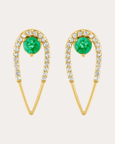 Eden Presley Women's Peacock Diamond & Emerald Stud Earrings In Green