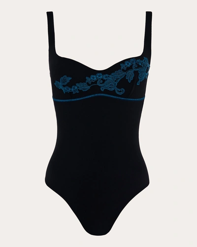 La Perla Women's Love Journey Embroidered Swimsuit In Black