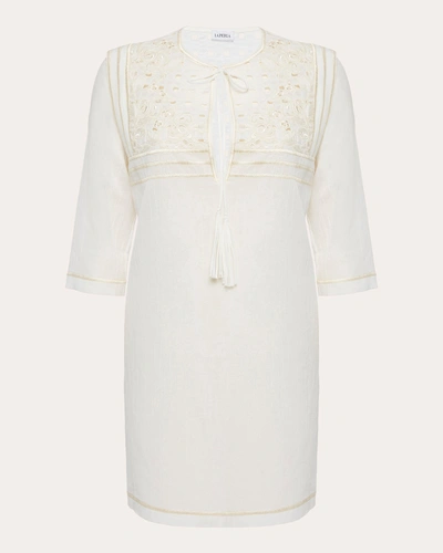 La Perla Women's Love Journey Embroidered Cotton-voile Mini Dress In White