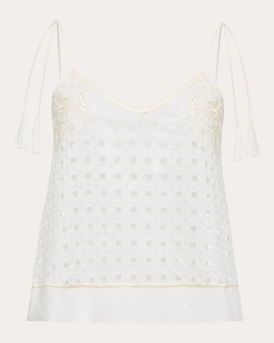 La Perla Women's Love Journey Embroidered Cotton-voile Top In White
