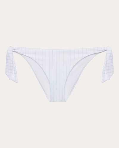 La Perla Women's Stripy Beach Side-tie Bikini Brief In White