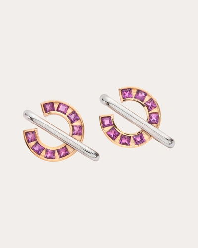 Jolly Bijou Women's Amethyst Sundial Earrings In Pink