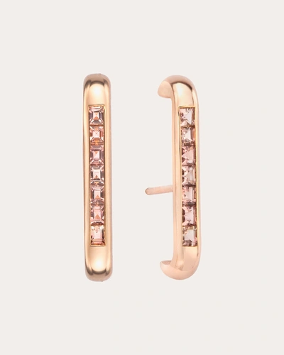 Jolly Bijou Women's Pink Tourmaline Barre Ear Cuffs