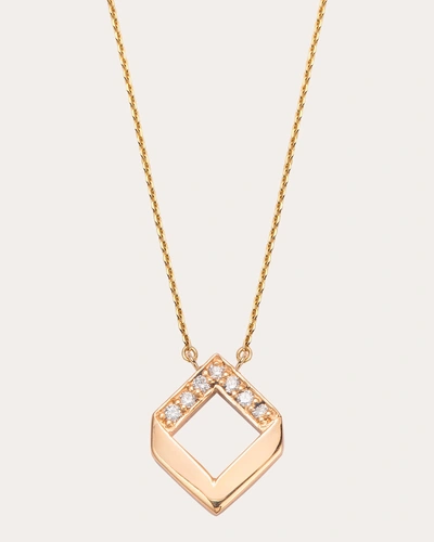Jolly Bijou Women's Diamond Chevron Pendant Necklace In Gold