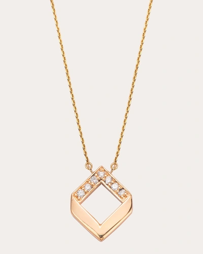 Jolly Bijou Women's Chevron 14k Gold Diamond Pendant Necklace
