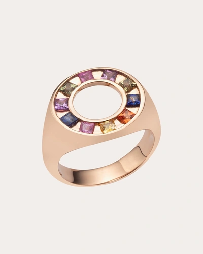 Jolly Bijou Women's Sapphire Full Moon Ring 14k Gold