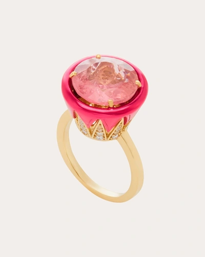Carol Kauffmann Women's Pink Tourmaline & Diamond Colors Ring