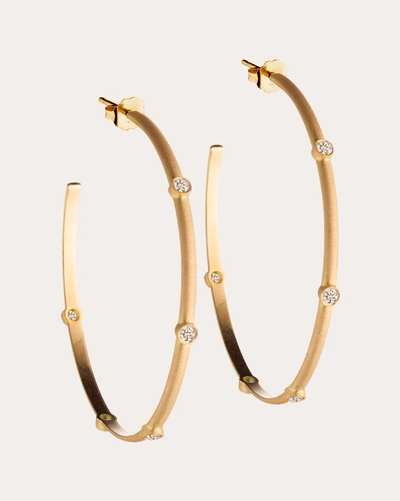 Elizabeth Moore Women's Diamond Circle Of 5ths Hoop Earrings In Gold