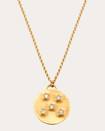 Elizabeth Moore Women's Diamond Circle Of 5ths Disc Necklace In Gold