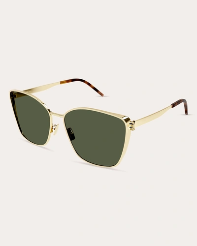 Saint Laurent Women's Cat-eye Sunglasses In Gold