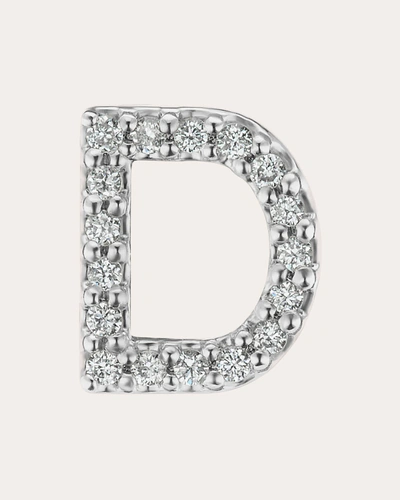 The Gild Women's Single Diamond Initial Stud Earring In White
