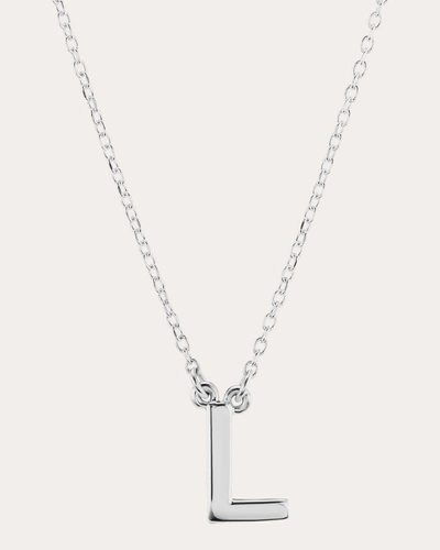 The Gild Women's Initial Pendant Necklace In White