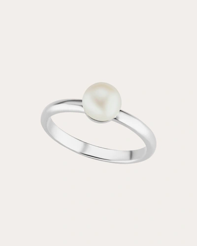 The Gild Women's Single Pearl Ring In Silver